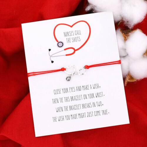 Nurses Call The Shots Nurse Wish Bracelet Nurse Women Heart Shaped Love Heartbeat Bracelets Nurse Jewelry for Women Nurse Gift