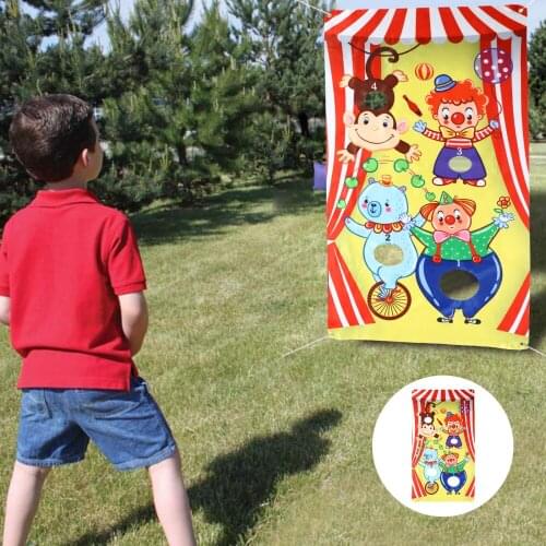 1pc Cartoon Circus Clown Toss Game Banner Backdrop Carnival Birthday Party Decor