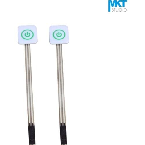 10Pcs Squared 20mmx23mm White ON/OFF 1*1 Membrane PVC Matrix Keypad Panel Switch For MCU Interface| L=90mm