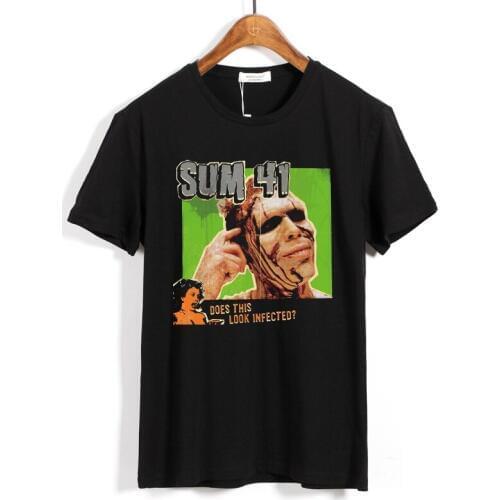 14 kinds Vintage Mask Sum 41 Punk Band Rock Brand 3D Black Shirt 100%Cotton camiseta skateboard Customize men women tee