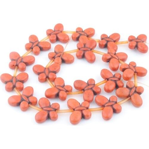 40Pcs 20x15mm Brown Butterfly Charm Spacer Loose Beads Turquoises Stone For Jewelry Making Finding Accessories Wholesale QG3299