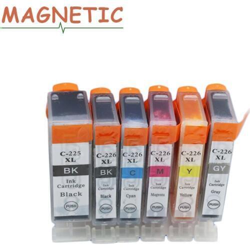 6x ink cartridge PGI225 PGI-225 For Canon PIXMA MG6120 MG6220 MG8220 MG8120 MG8120B printer full ink PGI 225 CLI 226
