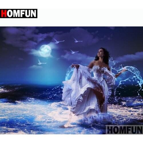 HOMFUN Full Square/Round Drill 5D DIY Diamond Painting "Beauty moon" Embroidery Cross Stitch 3D Home Decor Gift A11374