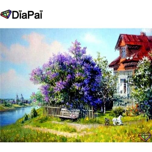 DIAPAI 5D DIY Diamond Painting 100% Full Square/Round Drill "House scenery" Diamond Embroidery Cross Stitch 3D Decor A23182