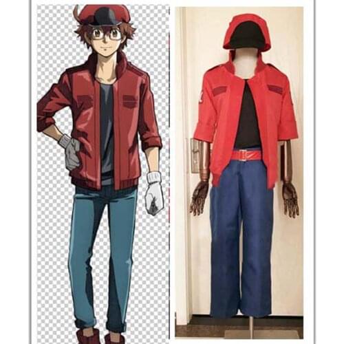 Anime Cells at Work Black Cells at Work! Erythrocite Red Blood Cell AA2153 Cosplay Costume custom made