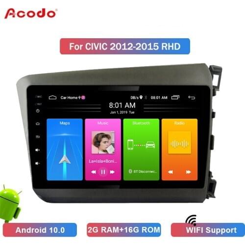ACODO 2+16G Android 10.1 Car Radio Multimedia Player For Honda Civic 2012-2015 RHD Navigation GPS 2 din