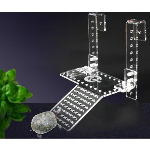 X7AB Small Turtle Basking Platform Narrow Hanging Turtle Ramp Reptile Ladder Resting Terrace Aquatic Reptile Basking Platform