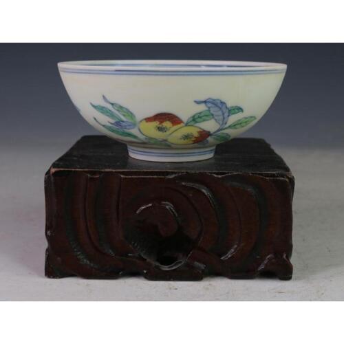 Antique MingDynasty porcelain bowl, color three fruit bowl,Hand-painted crafts,Collection&Adornment,Free shipping