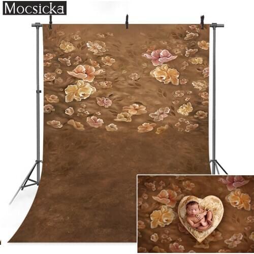 Vintage Flowers Newborn Baby Birthday Art Backdrop Photo Shoot Children Portrait Abstract Floral Texture Background Photography