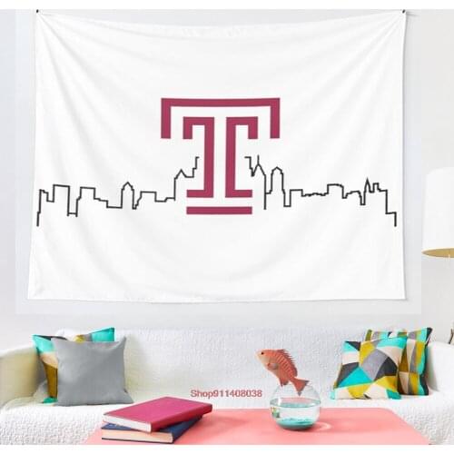 Temple University Philadelphia Skyline tapestry Wall Tapestry Wall Hanging Wall Decor Blanket Bedding Curtain Throw