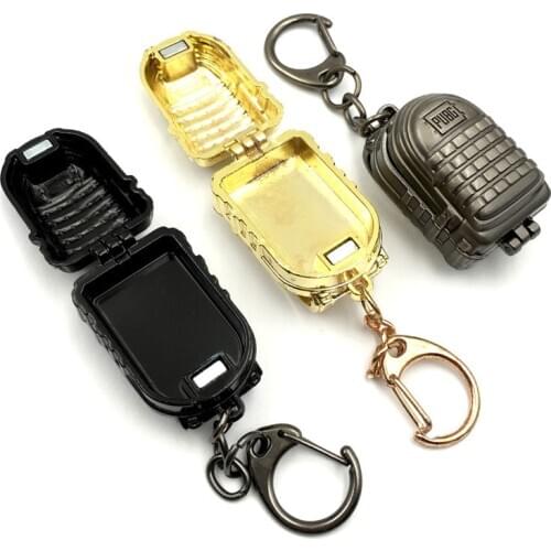 Game Pubg Level 3 Backpack Can Open MINI Keychain Metal PUBG Key Chians For Men Car Women Bag Chaveiro llaveros Jewelry