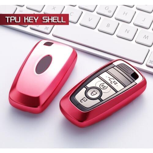Red Soft Protective key Case Shell Cover for Ford Edge Mondeo EcoSport Keyless