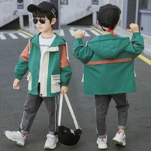 Boys Jackets Spring And Autumn Kids Coat Letter Print Jackets Casual Thin Outerwear Zipper Long Sleeve Children Clothing