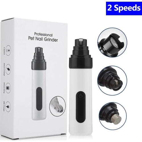 Pet Dog Nail Grinder For Dogs Nail Clippers Rechargeable USB Low Noise Cat Paws Clipper Animal Grooming Trimmer Dog Supplies N16