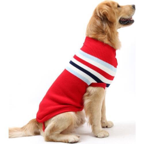 Fashion Striped Dog Sweaters Warm Knitting Wool Pet Clothing Knitted Pullover Christmas Clothes for Husky Yorkies Bulldog