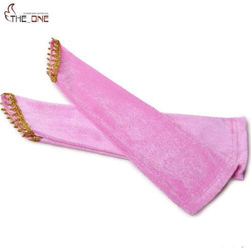 MUABABY Children 2-8 Years Girls Elsa Solid Oversleeve 3 Colors 29cm Lace Velvet Clothing Dress Up Party Costume