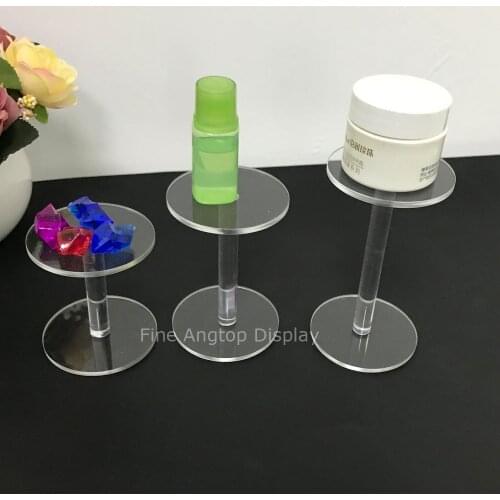 Set of three round acrylic cosmetic display jewelry stand holder small tea cup display props toy shelf