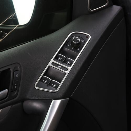 4pcs/set Auto interior mouling window lift button cover trim sticker Fit For VW Tiguan 2013 2014 2015 2016 accessories
