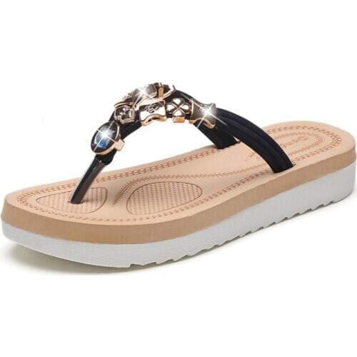 New 2020 Fashion Casual Shoes Summer Wild Sandals and Slippers Ladies Low Help Flip-flops Solid Sandal Women Shoes