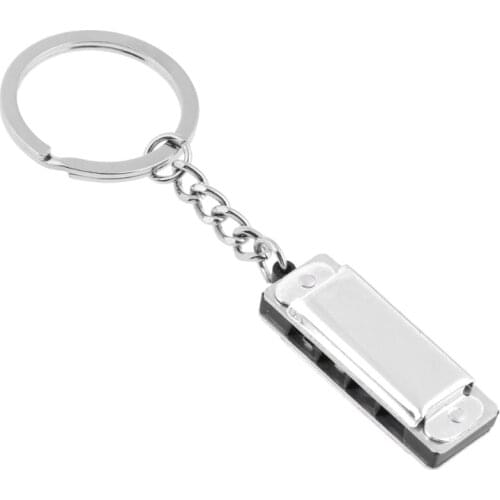 2021 New Harmonica Keychain Harmonic Keyring Keys Holder Bag Pendant Musical Instruments