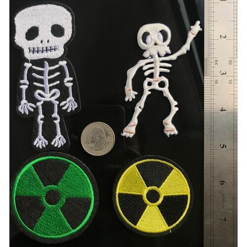 New Dark Punk Skulls Skeleton Embroidery Patches Rock Iron on Patch for Clothes Applique Coat Bag Badge Biker DIY Parches