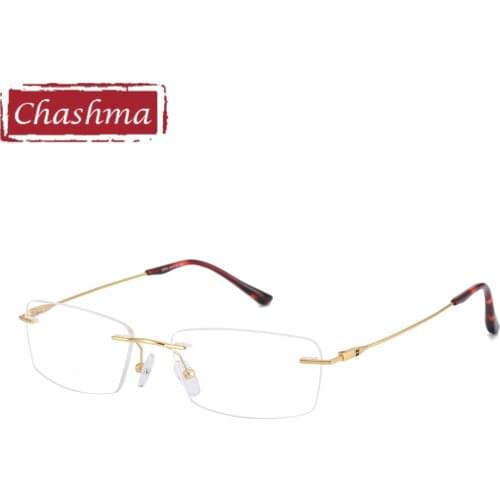 Eyeglasses Titanium Rimless Glasses for Men Top Quality Women Spectacle Frames Optical Gold Light Rim for Miopia
