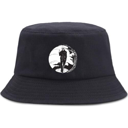 Gojo Jujutsu Kaisen Japan Hot Anime Bucket Hat Men Fashion Beach Sun Women Bob Hats Hip Hop Fishing Womens Fisherman Cap