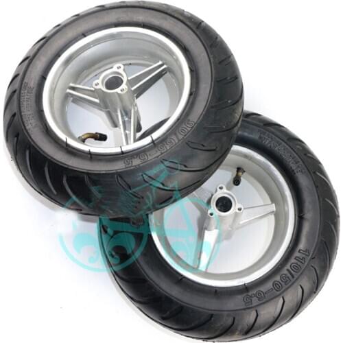 Front 90/65-6.5 rear110/50-6.5 wheel rims Hub tubeless vacuum tires for pocket bike 47cc 49cc 2 stroke small motorcyle scooter