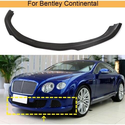 Car Front Bumper Lip Chin Spoiler for Bentley Continental 2012 - 2014 Front Bumper Lip Spoiler Apron Guard Carbon Fiber