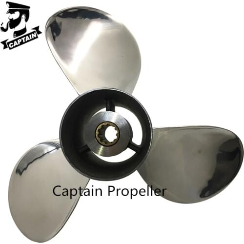 Captain Propeller 9 1/4X11 Fit Suzuki Outboard Engine DF8A DF9.9A / 9.9B DF15 DF15A DT15C DT15 DT9.9 DF9.9 DF20 10 Tooth Spline