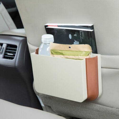 Portable Car Seat Back Garbage Can Car Trash Can Foldable Storage Bin Box Trash Can 2Colors