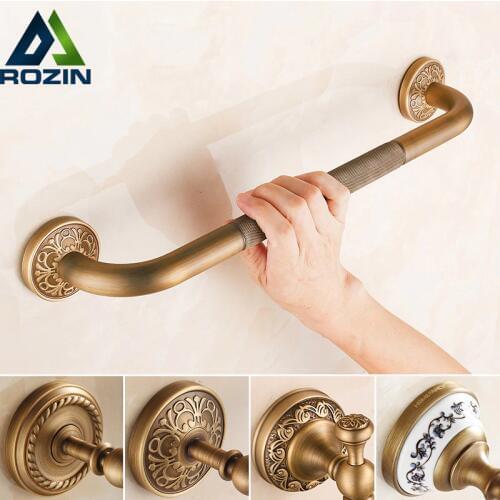 Antique Brass Solid Brass Bathtub Grab Bar Wall Mounted Bathroroom Hand Rails Free Shipping Multi-styles
