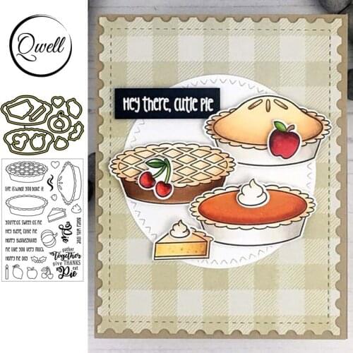 QWELL Cake Clear Stamps and Metal Cutting Dies for Scrapbooking Card Making Paper Embossing Craft New 2019 die cuts