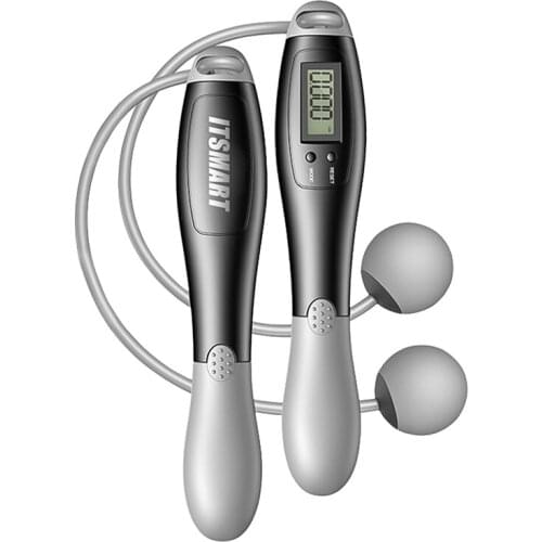 Ropeless Skipping Rope for Fitness Cordless Jump Rope With LCD Digital Counter and Massage Mode 2-in-1 Cordless Jump Ropes