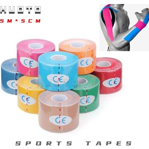 Retail box packaging 5cmx5m tape kinesiology tape muscle sport tape, 3rolls/lot