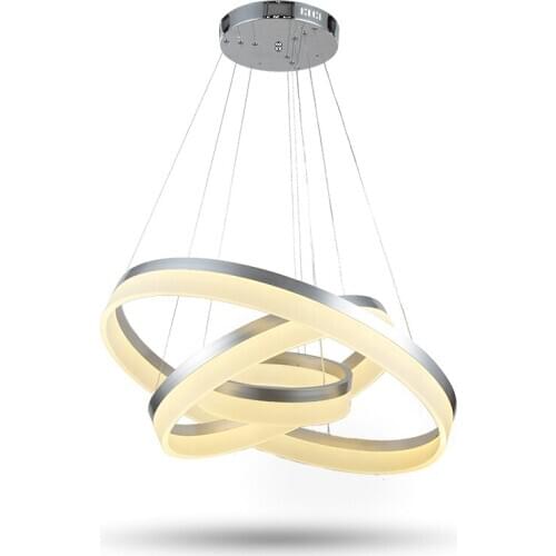 Silver/black/white aluminum+Acrylic Modern LED Pendant Lights for Living diningroom kitchen light fixture hanging Pendant Lamp