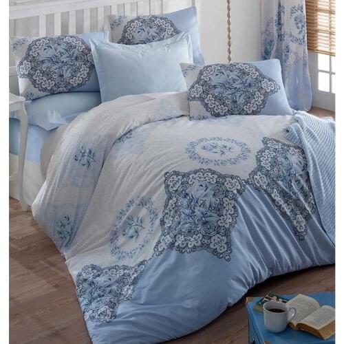 Şimal 100 Cotton Double Duvet cover set Blue