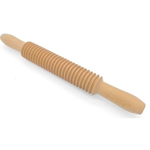 1 pcs Beech Threaded Rolling Pin Spaghetti Stick Noodle Cutter Patterned Noodle Stick Screw rolling pin Dough Roller Kitchen