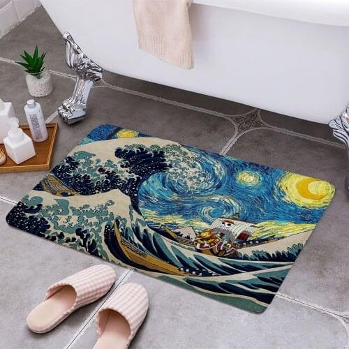 ONE PIECE Cheaper Anti-slip Modern Area Rugs Living Room Balcony Bathroom Printed Carpet Doormat Hallway Bath Mat