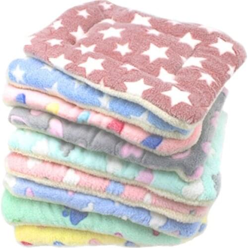 Warm Dogs Mat Sleeping Bed Soft Flannel Thickened Pet Soft Fleece Pad Pet Mat Puppy Dogs Cats Cushion Home Rug