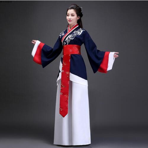 National Costume Ancient Chinese Cosplay Costume Elegant Hanfu Black Lady Chinese Folk Dance Tang Dynasty Clothing