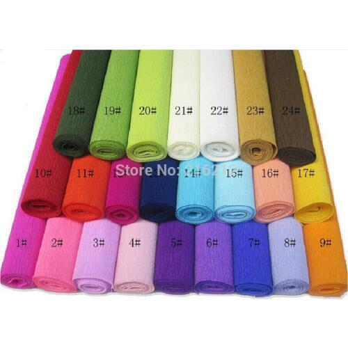 Size 50cm x 2.5m Roll-up hem crepe paper prontpage flower wrapping paper cartoon flowers bouquet packing paper