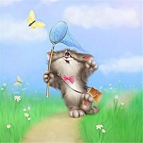 Animal Butterfly Flower Printed Fabric 11CT Cross Stitch DIY Embroidery Patterns DMC Threads Craft Handmade Sewing Decor