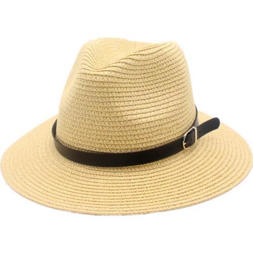 Seioum New Spring Summer Bohemia Style Womens Jazz Caps hats with Wide Birm Women Straw Vintage Hat Floppy Sun Beach Church Cap