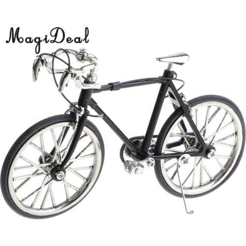 1:16 Scale Alloy Diecast Model Mini Bicycle Toy Black Color Road Simulation Bike Children Boys Gift Home Office Decoration