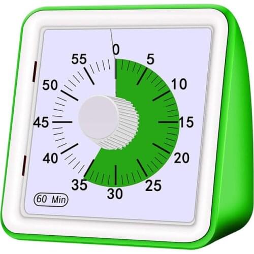 1 Pcs 60 Minutes Visual Analog Timer Silent Countdown Clock Time Management Tool For Kids Adults Safe Durable