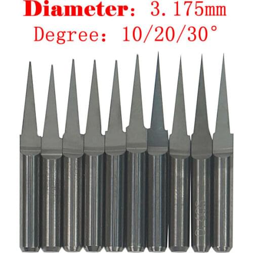 3PCS CNC Woodworking Milling Cutter Milling Tool CNC Router Wood End Mill Bits for CNC Lathe Machine 3.175mm 10 20 30 Degree