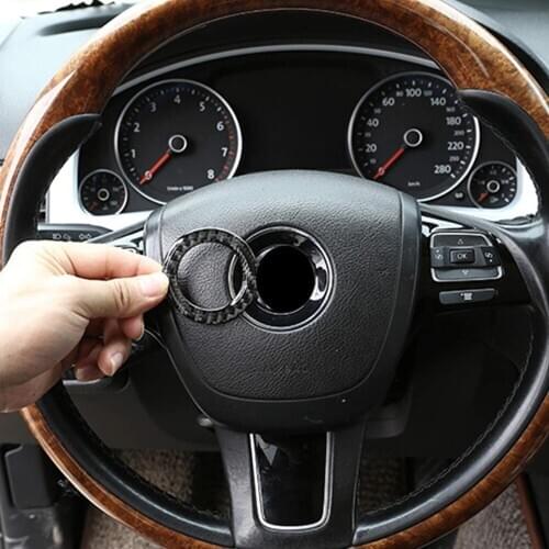 Soft Carbon Fiber 3D Sticker Steering Wheel Panel Logo Cover Frame For VW Golf 6 7 MK6 MK7 Jetta MK5 Passat B6 B7 Polo Touareg