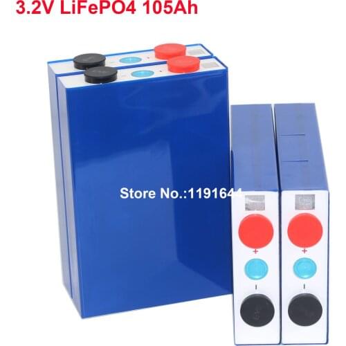 4PCS/LOT 3.2V 105Ah LiFePO4 3.2v 105Ah Battery Cells Max Continuous 3C Discharge For RV EV Power 12V 105Ah Battery Pack
