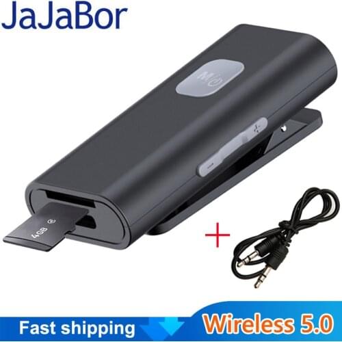 JaJaBor Car Kit Handsfree AUX Audio Wireless Receiver Adapter TF Card Playback Portable Bluetooth-compatible Receiver Receptor